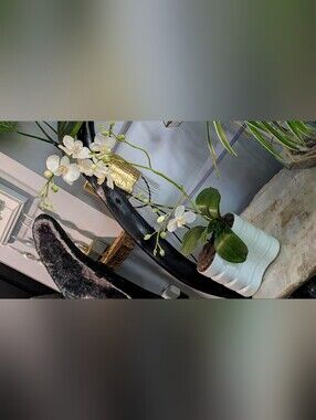 Artificial White Orchid with White Vase